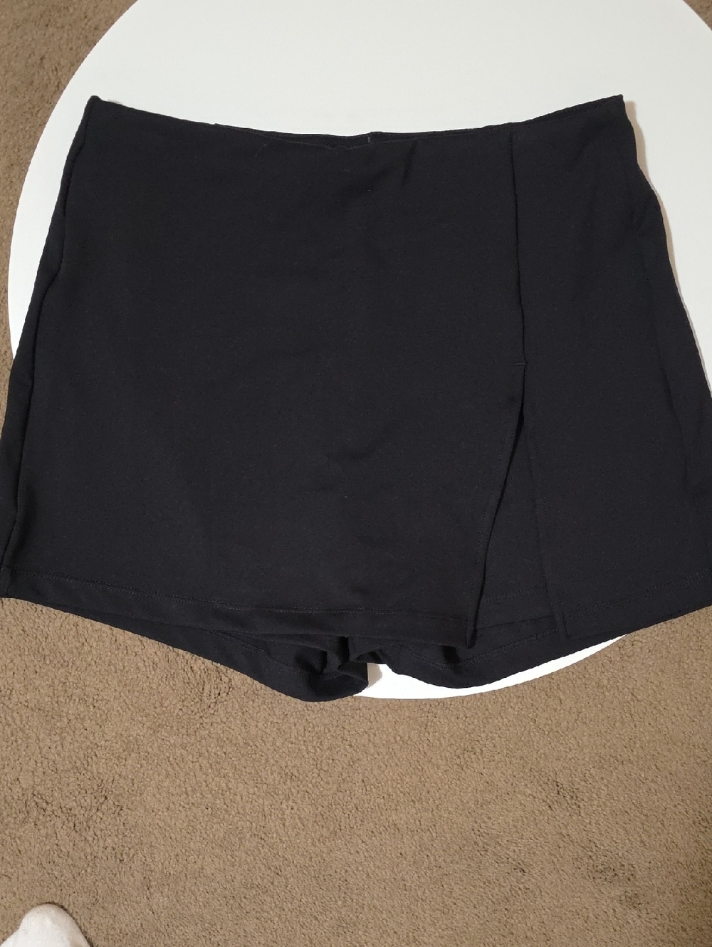 Black Mini Skort with Front Wrap Panel